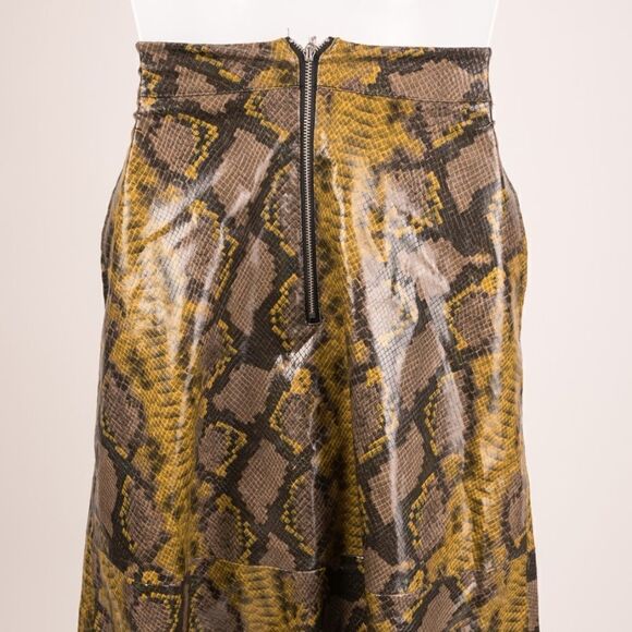 Zara Skirt Snake Print A-Line XS Zipper Front - Picture 3 of 8